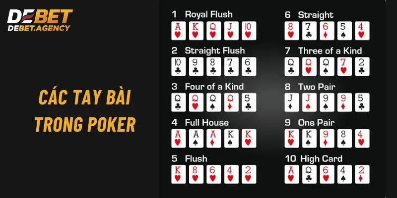 Xếp hạng những tay bài trong Poker người dùng nên biết