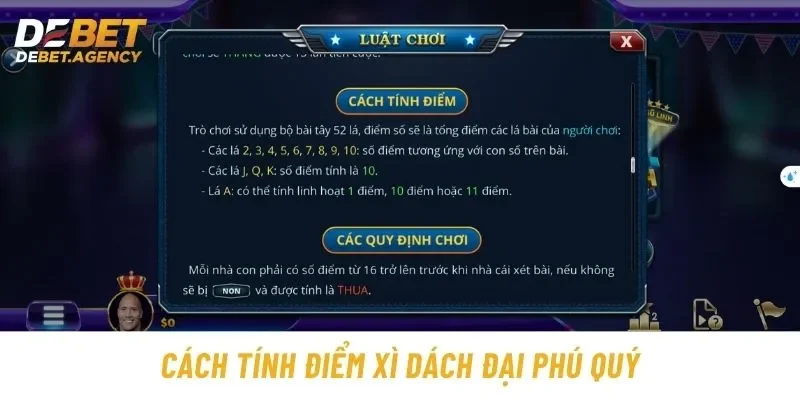 Cách tính điểm cơ bản trong xì dách đại phú quý