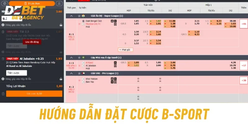 Hướng dẫn quy trình cá cược B-Sport tại Debet